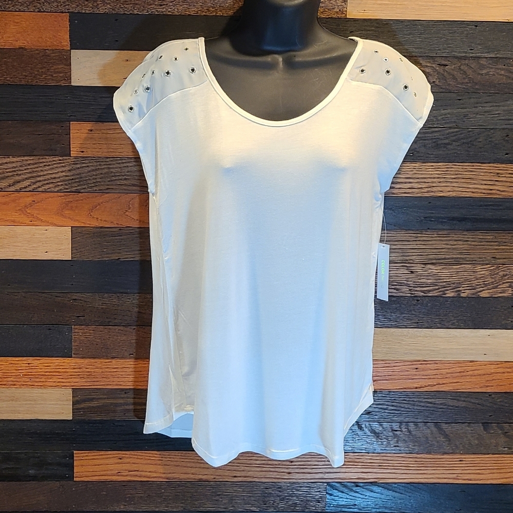 💖 10 FOR $13 NEW COLOR THREAD IVORY SLEEVELESS💖